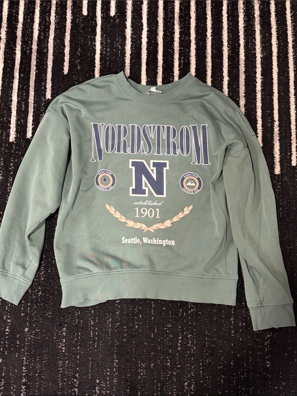 Nordstrom Sage Green Collegiate Graphic Sweatshirt